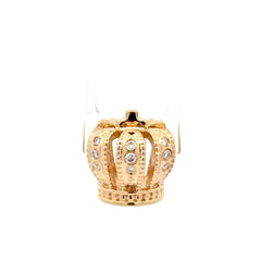 14ct Pandora Yellow Gold Diamond Crown Pendant