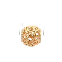 14ct Pandora Yellow Gold Openwork Heart Motif Sphere Pendant