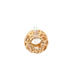 14ct Pandora Yellow Gold Openwork Heart Motif Sphere Pendant