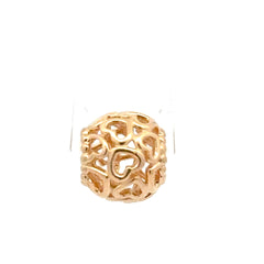 14ct Pandora Yellow Gold Openwork Heart Motif Sphere Pendant
