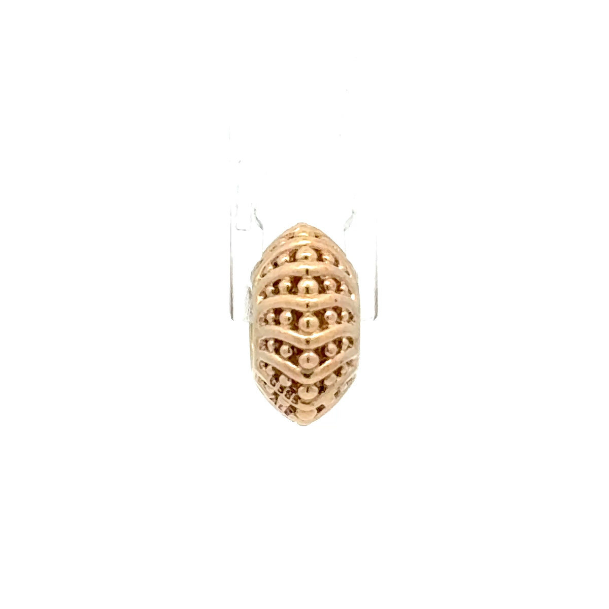 14ct Pandora Yellow Gold Textured Barrel Charm Bead
