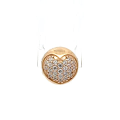 14ct Pandora Yellow Gold Pavé Cubic Zirconia Heart Clasp Charm