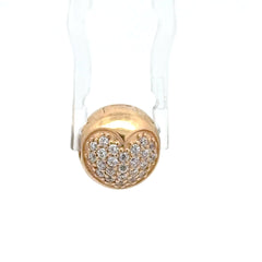 14ct Pandora Yellow Gold Pavé Cubic Zirconia Heart Clasp Charm