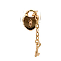 14ct Pandora Yellow Gold Heart Padlock and Key Pendant