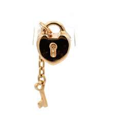 14ct Pandora Yellow Gold Heart Padlock and Key Pendant