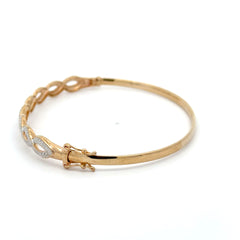 9ct Yellow Gold Diamond Twist Bangle