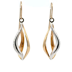 9ct Yellow Gold Twisted Dangle Earrings