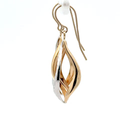 9ct Yellow Gold Twisted Dangle Earrings