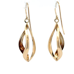 9ct Yellow Gold Twisted Dangle Earrings