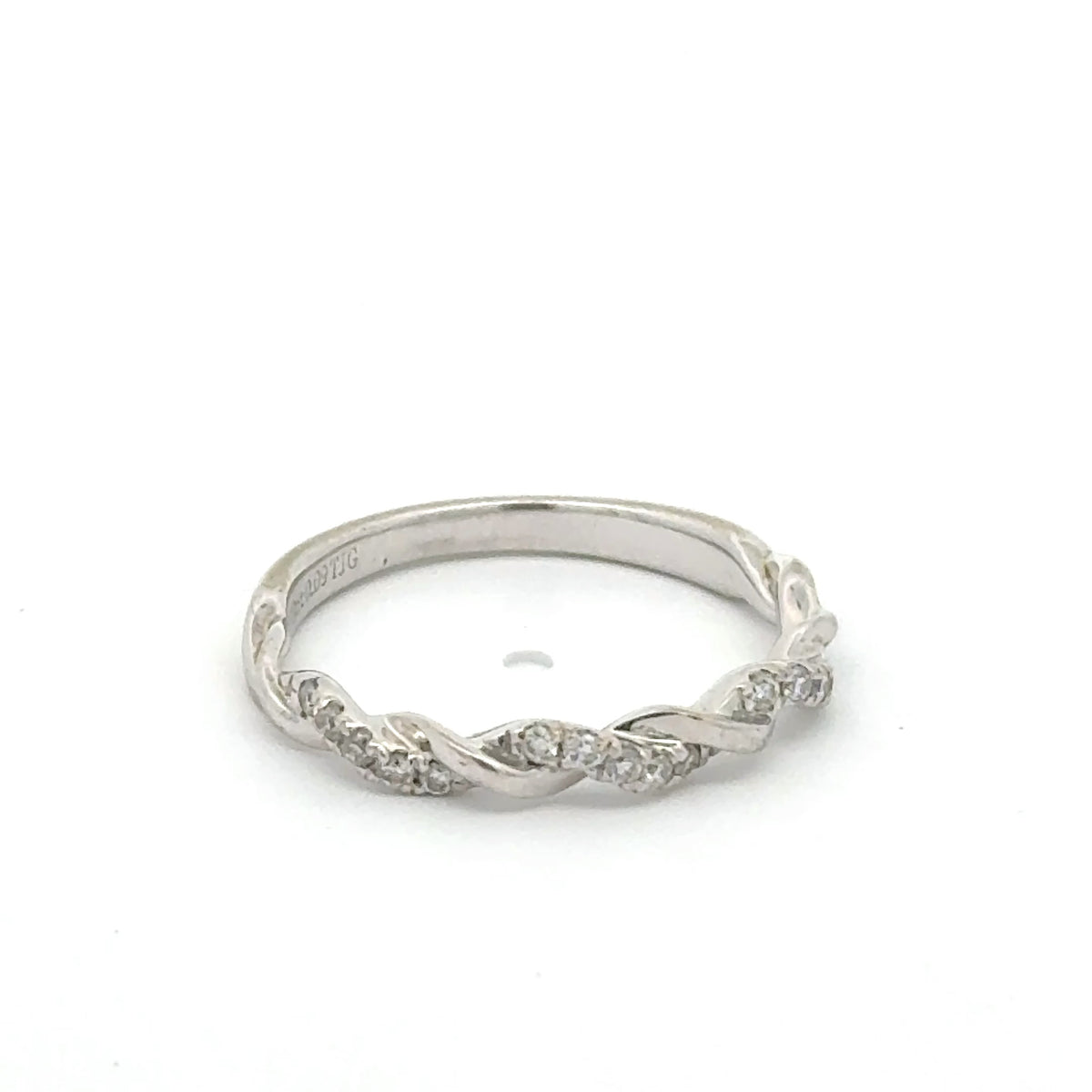 9ct White Gold Diamond Twisted Eternity Ring