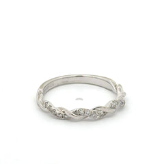 9ct White Gold Diamond Twisted Eternity Ring