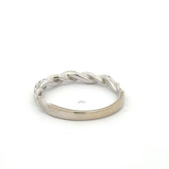 9ct White Gold Diamond Twisted Eternity Ring