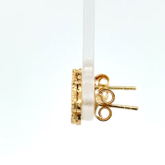 18ct Yellow Gold Floral Stud Earrings