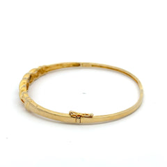 10ct Yellow Gold Twisted Baguette Diamond Bangle