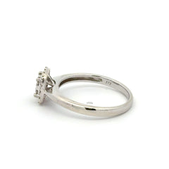 9ct White Gold Diamond Cluster Halo Ring