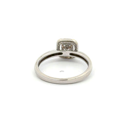 9ct White Gold Diamond Cluster Halo Ring