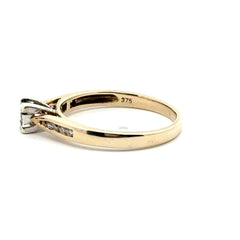 9ct Yellow Gold Diamond Cluster Engagement Ring