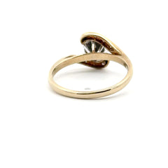 9ct Yellow Gold Diamond Bypass Cocktail Ring