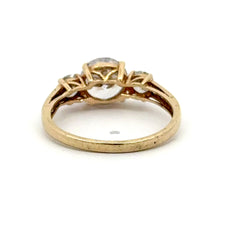 9ct Yellow Gold Round Cubic Zirconia Three-Stone Ring