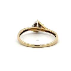 9ct Yellow Gold Diamond Bypass Cluster Ring