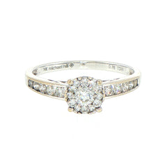 14ct White Gold Diamond Cluster Engagement Ring