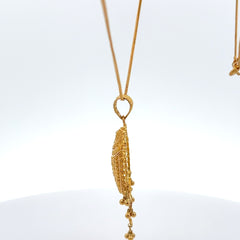 22ct Yellow Gold Ornate Filigree Pendant Necklace