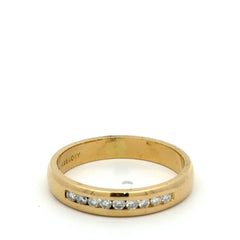 18ct Yellow Gold Channel-Set Diamond Band Ring