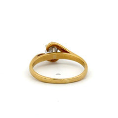 18ct Yellow Gold Bypass Solitaire Diamond Ring