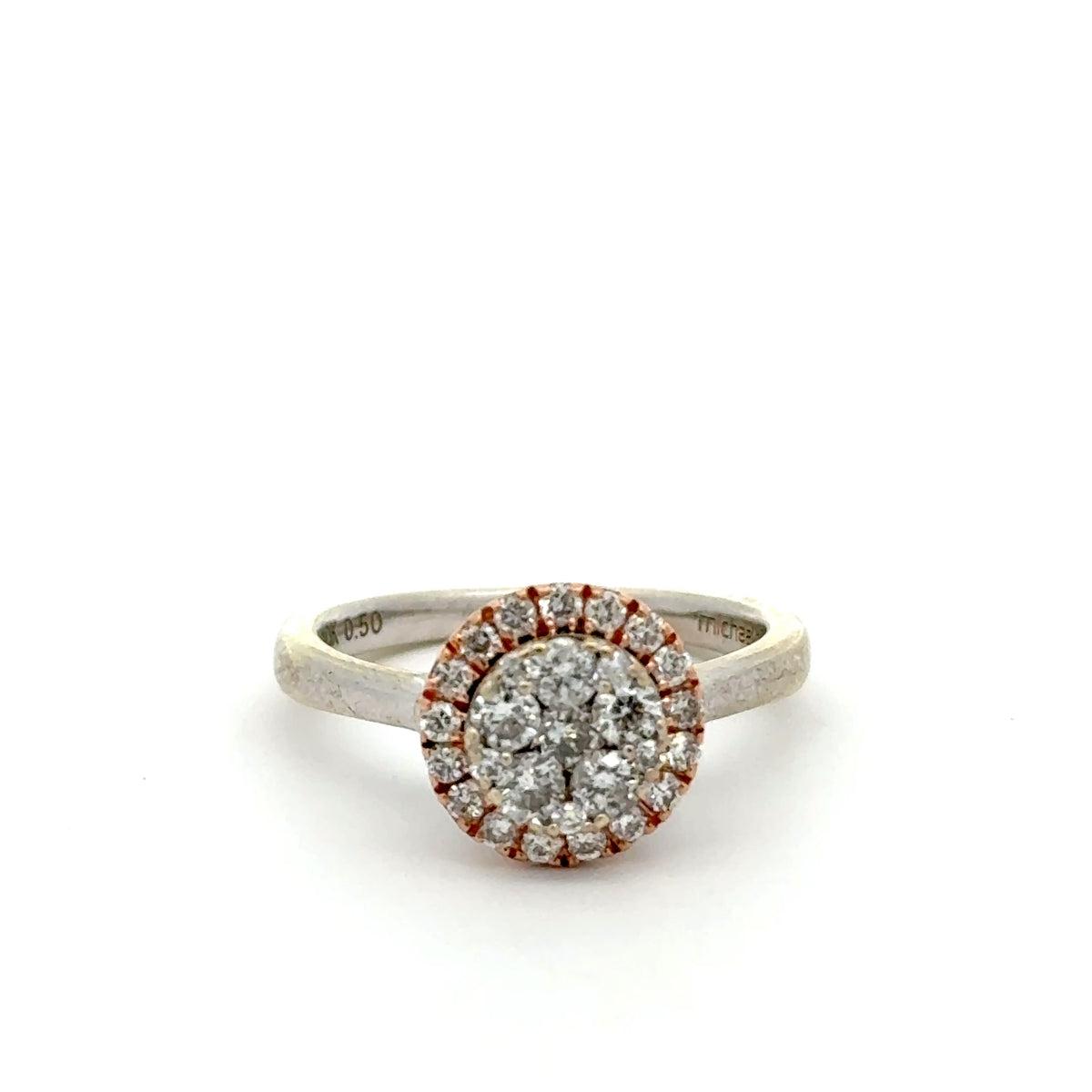 10ct White Gold Diamond Cluster Halo Ring