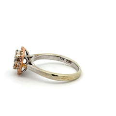 10ct White Gold Diamond Cluster Halo Ring