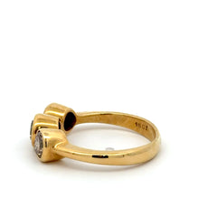 18ct Yellow Gold Three-Stone Bezel Diamond Ring - Valued at $6,000!
