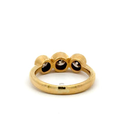 18ct Yellow Gold Three-Stone Bezel Diamond Ring - Valued at $6,000!
