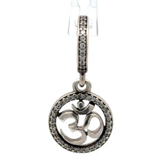 Pandora Silver Om Symbol Dangle Charm