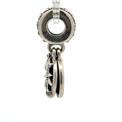 Pandora Silver Enamel Dazzling Wishes Dangle Pendant with Clear Stones