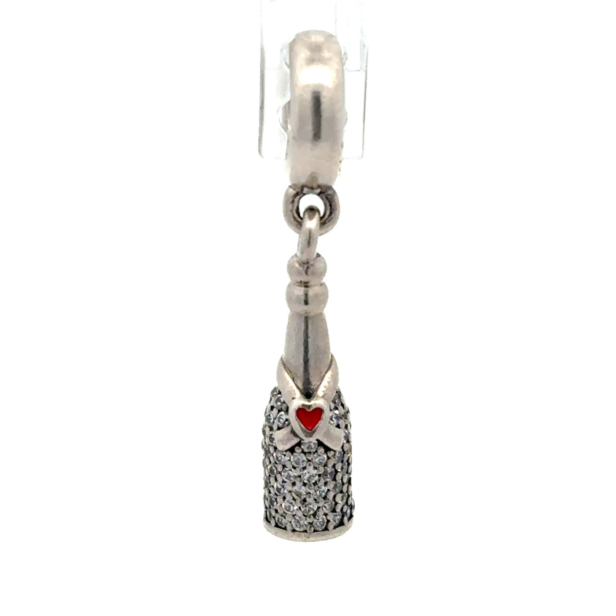 Pandora Silver Celebration Time Sparkling Wine Cubic Zirconia Dangle Charm