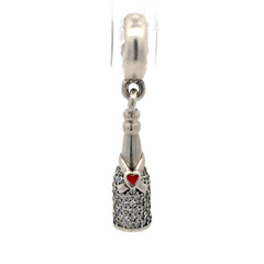 Pandora Silver Celebration Time Sparkling Wine Cubic Zirconia Dangle Charm