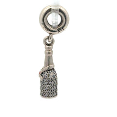 Pandora Silver Celebration Time Sparkling Wine Cubic Zirconia Dangle Charm