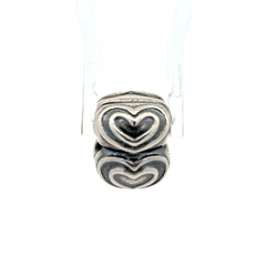 Pandora Silver Heart Motif Barrel Clasp Charm