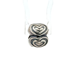 Pandora Silver Heart Motif Barrel Clasp Charm