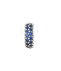 Pandora Silver Textured Sparkle Pave Spacer Charm with Blue Stones