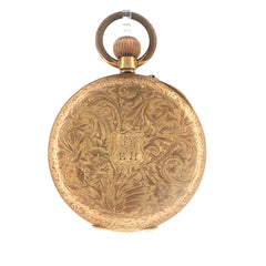 18ct Yellow Gold Vintage Pocket Watch with Roman Numeral Dial