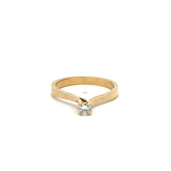 18ct Yellow Gold Bypass Diamond Solitaire Ring