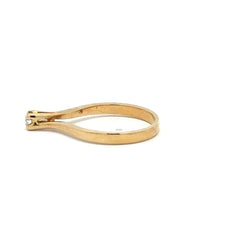 18ct Yellow Gold Bypass Diamond Solitaire Ring