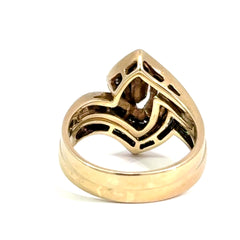 9ct Yellow Gold Marquise Cubic Zirconia Bypass Bridal Ring Set