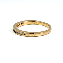 9ct Yellow Gold Diamond Channel Set Eternity Ring