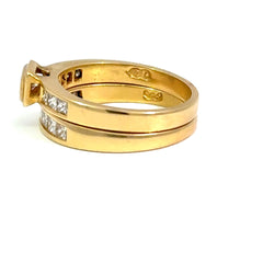 18ct Yellow Gold Diamond Stackable Ring Set