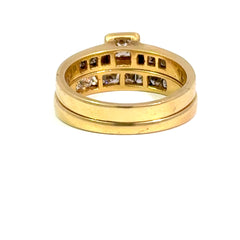 18ct Yellow Gold Diamond Stackable Ring Set