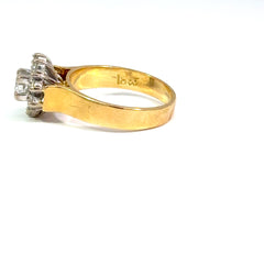 18ct Yellow Gold Diamond Floral Cluster Ring