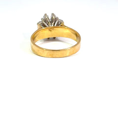 18ct Yellow Gold Diamond Floral Cluster Ring