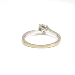 9ct White Gold Diamond Cluster Twist Ring